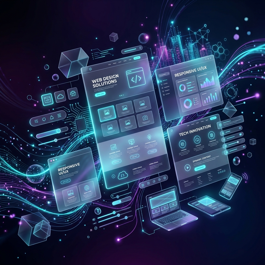 3D illustration about technology and design